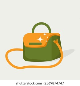 bags in fashion store showcase, vector illustration. Designer brand boutique, handbags and suitcases for men and women. Luxury accessories shop, trendy bags for casual quality lifestyle