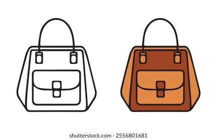 bags flat and line icons vector eps editable file.
