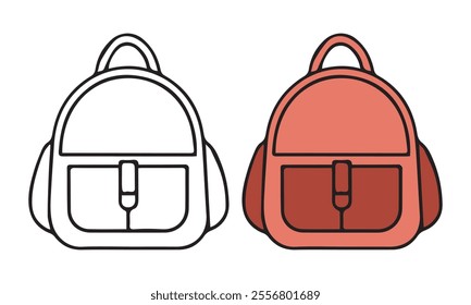 bags flat and line icons vector eps editable file.