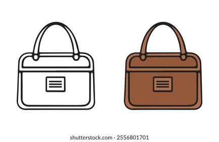 bags flat and line icons vector eps editable file.