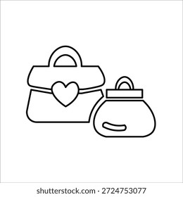 Iconos de bolsos. Ilustración vectorial de línea simple