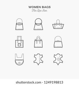 bags icons. women bags icons, bags shop icons. Icons for design.