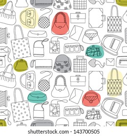 Bags illustration seamless vector pattern