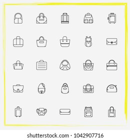 Bags Line Icon Set Purse, Crossbody And Women Bag