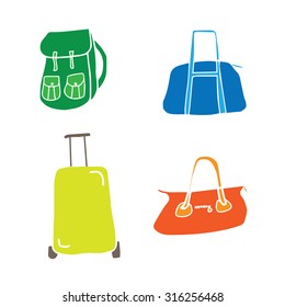 Bags and luggage cartoon drawing