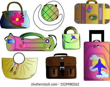 Bags and luggage for every occasion vector drawing