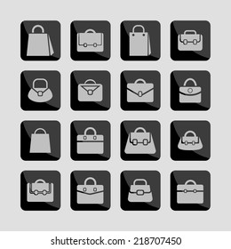 bags mall icon set