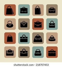 bags mall icon set