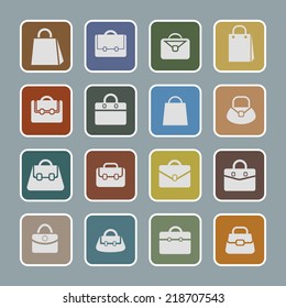 bags mall icon set