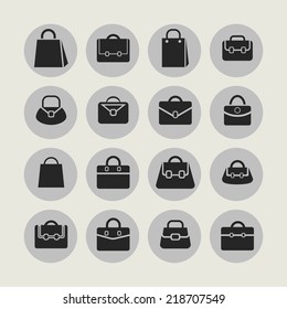 bags mall icon set