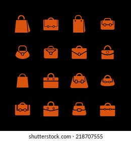 bags mall icon set