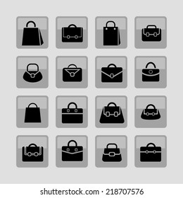 bags mall icon set