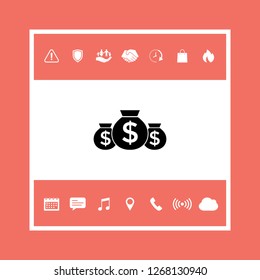 Bags of money icon with dollar symbol. Graphic elements for your design