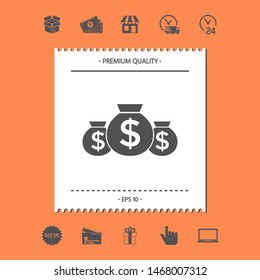 Bags of money icon with dollar symbol. Graphic elements for your design