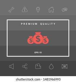 Bags of money icon with dollar symbol. Graphic elements for your design
