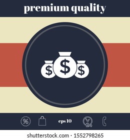 Bags of money icon with dollar symbol. Graphic elements for your design