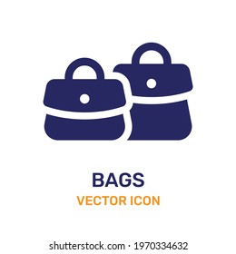 Bags, pouch, purse or handbag icon