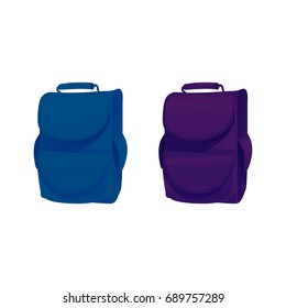 Bags set. Backpack, schoolbag.Vector collection.