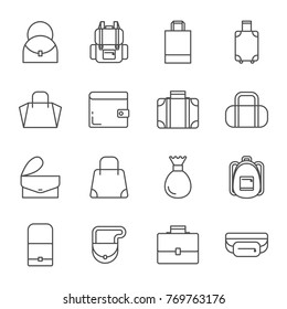 Bags set of vector icons