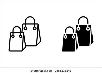 Bags Shopping icon flat line symbol set.