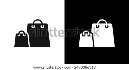 Bags Shopping icon flat line symbol set.