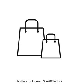 Bags Shopping icon Isolated flat vector in outline