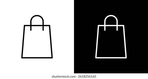 Bags Shopping icon shape graphic simple plain clipart symbol. thin line outline art