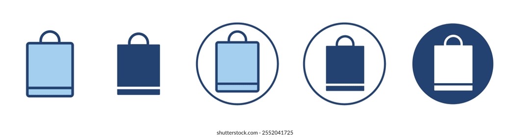 Bags Shopping icon Thin line art isolated
