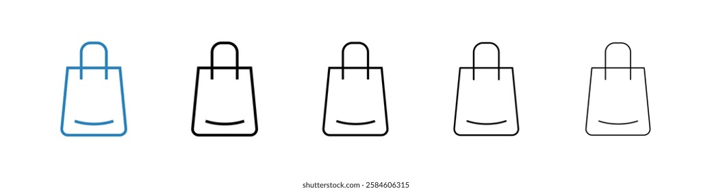 Bags Shopping icons in five different stroke sizes