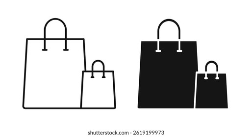 Bags Shopping icons set in black colors on white background