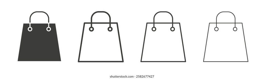 Bags Shopping icons set vectors graphic designs