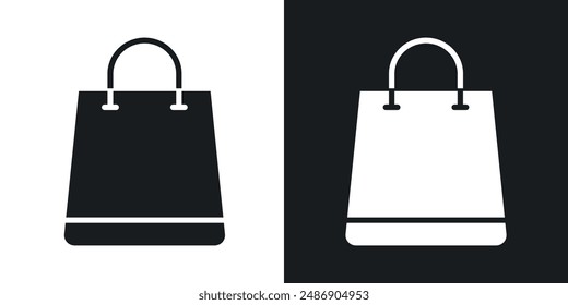 Bags Shopping vector icon set in solid black and white color