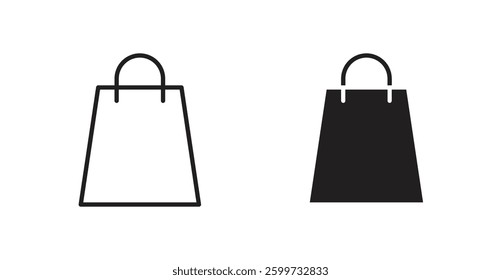 Bags Shopping vector icon set in black color.