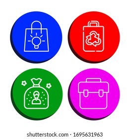 bags simple icons set. Contains such icons as Bag, Recycled bag, can be used for web, mobile and logo