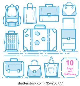 Bags and suitcases vector illustration