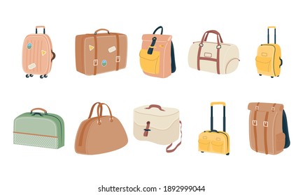 Bags symbol collection design, Baggage luggage tourism travel theme Vector illustration