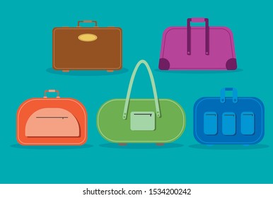 bags. Travel bag,trip baggage, case for journey vacation tourism.