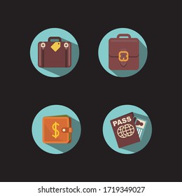 bags vector icon - office bag - wallet - passport  