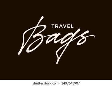Bags vector lettering. Handwritten text label. Freehand typography design