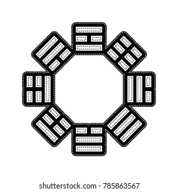Bagua sign. Vector. Flat style black icon on white.