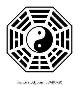 Bagua - symbol of Taoism / Daoism flat vector icon for websites and print