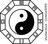 Bagua with taiji diagram inside, oriental fortune-telling, occult and spiritual symbols