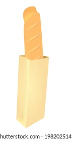 Baguet isolated on white background