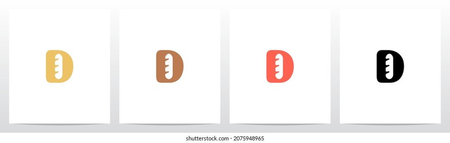 Baguete On Letter Logo Design D