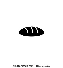 Baguette, bakery icon symbol in solid black flat shape glyph icon, isolated on white background