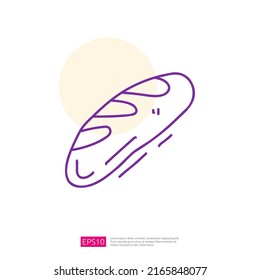 baguette bread bakery doodle icon