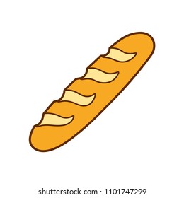 Baguette bread cartoon icon