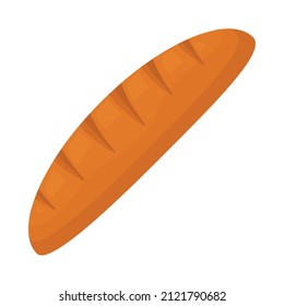 baguette bread icon on white background