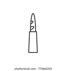 Baguette bread line icon.
