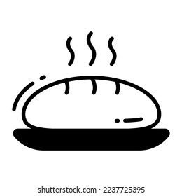 Icono vector de pan de Baguette en estilo moderno, pan francés